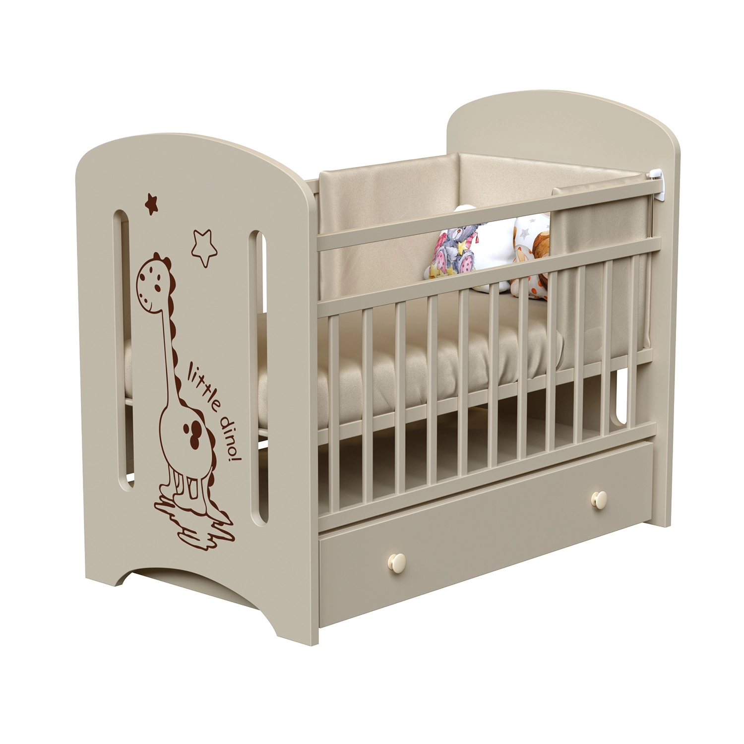 Детская кроватка ВДК DINO (маятник) слоновая кость 108133728-detskaya-krovatka-vdk-dino-mayatnik-slonovaya-kost