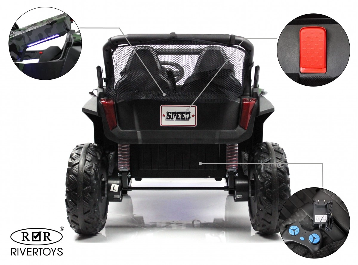 Детский электромобиль RiverToys T777TT 4WD зеленый камуфляж tid3jbd2jmis0p0z7eapjj131abpj5vb