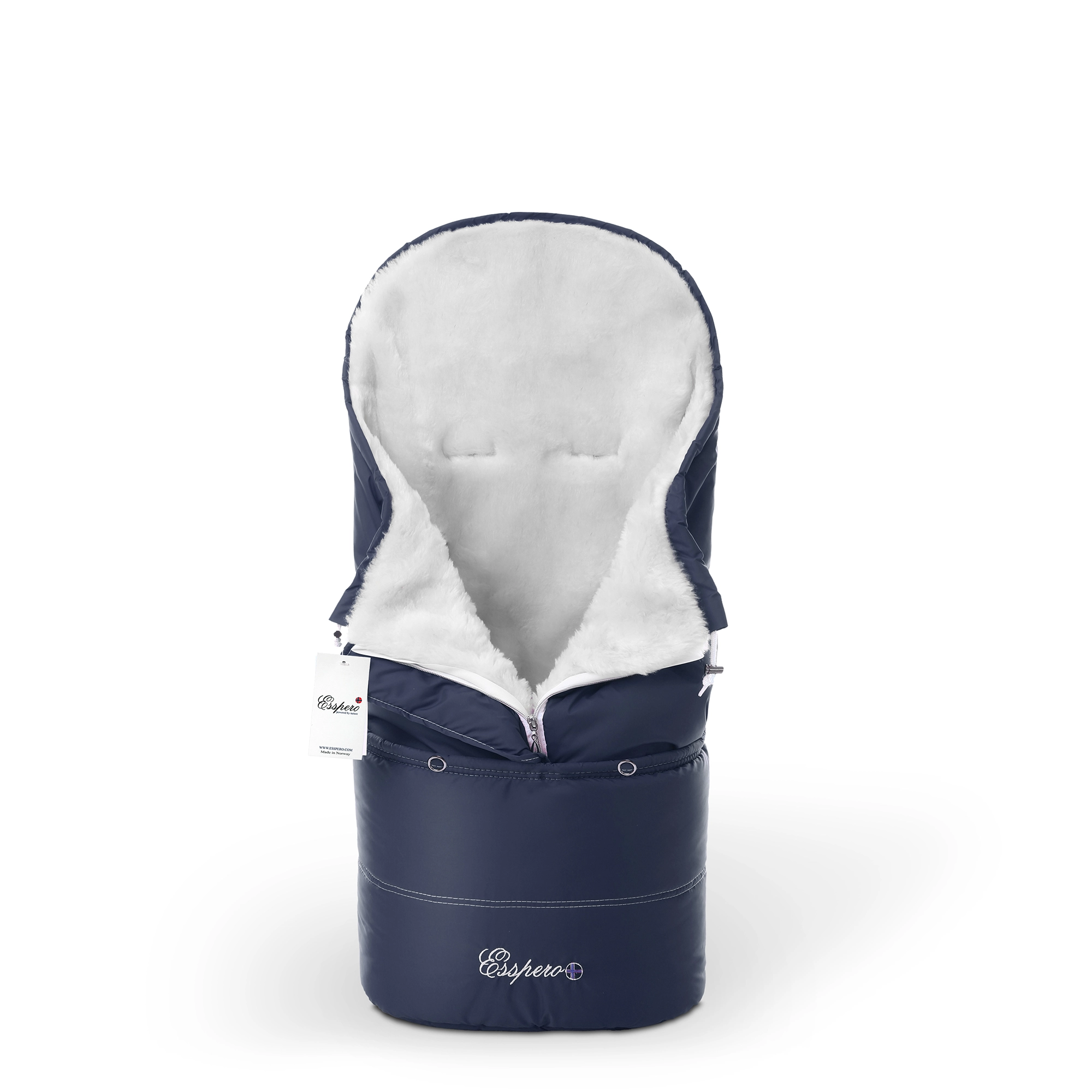 Конверт в коляску Esspero Transformer White (натуральная 100% шерсть) (Navy)