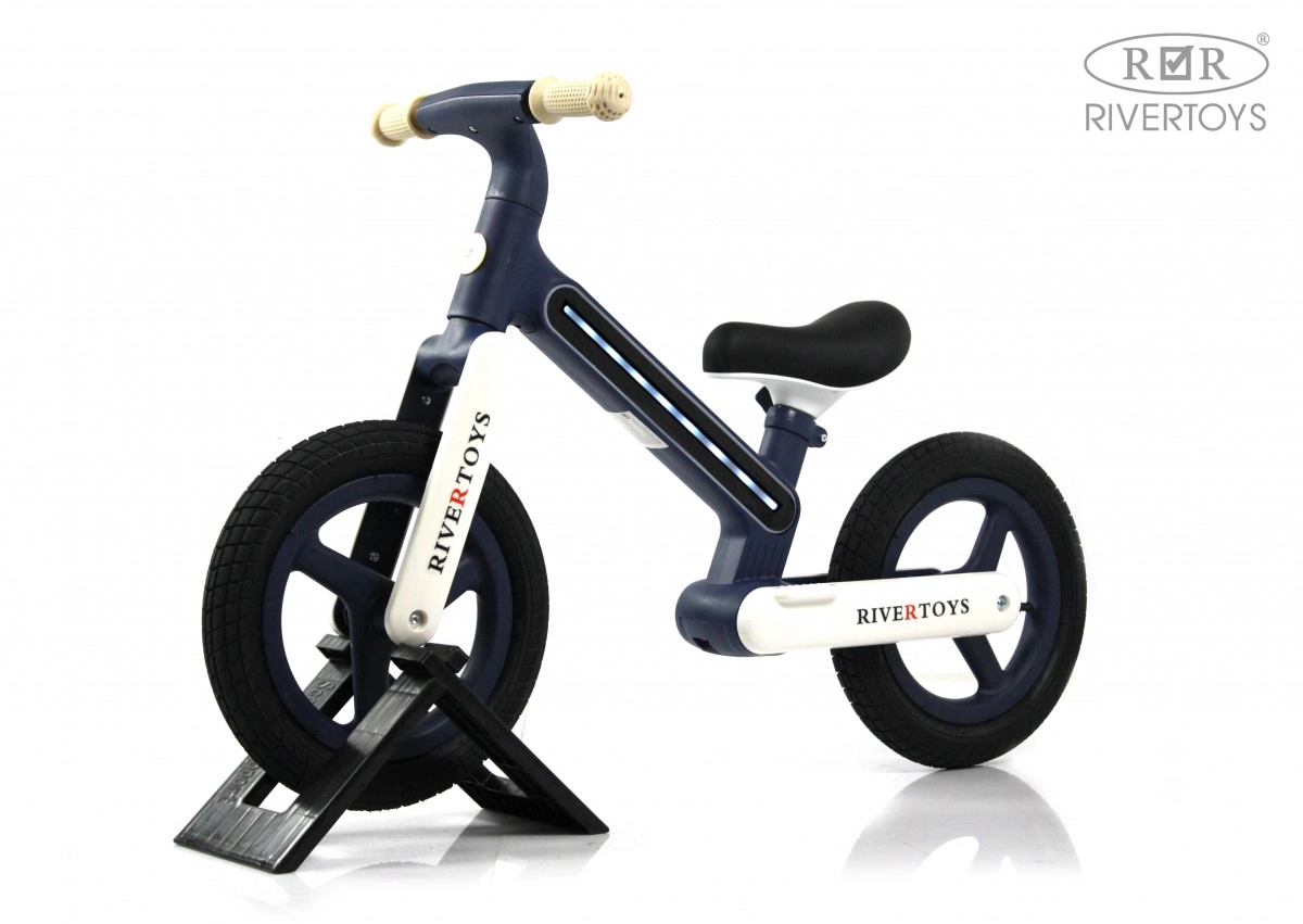 Детский беговел RiverToys HB-002 сине-белый mw2sq7lfdrc7ulygqm2pcgl4rjfrqucj