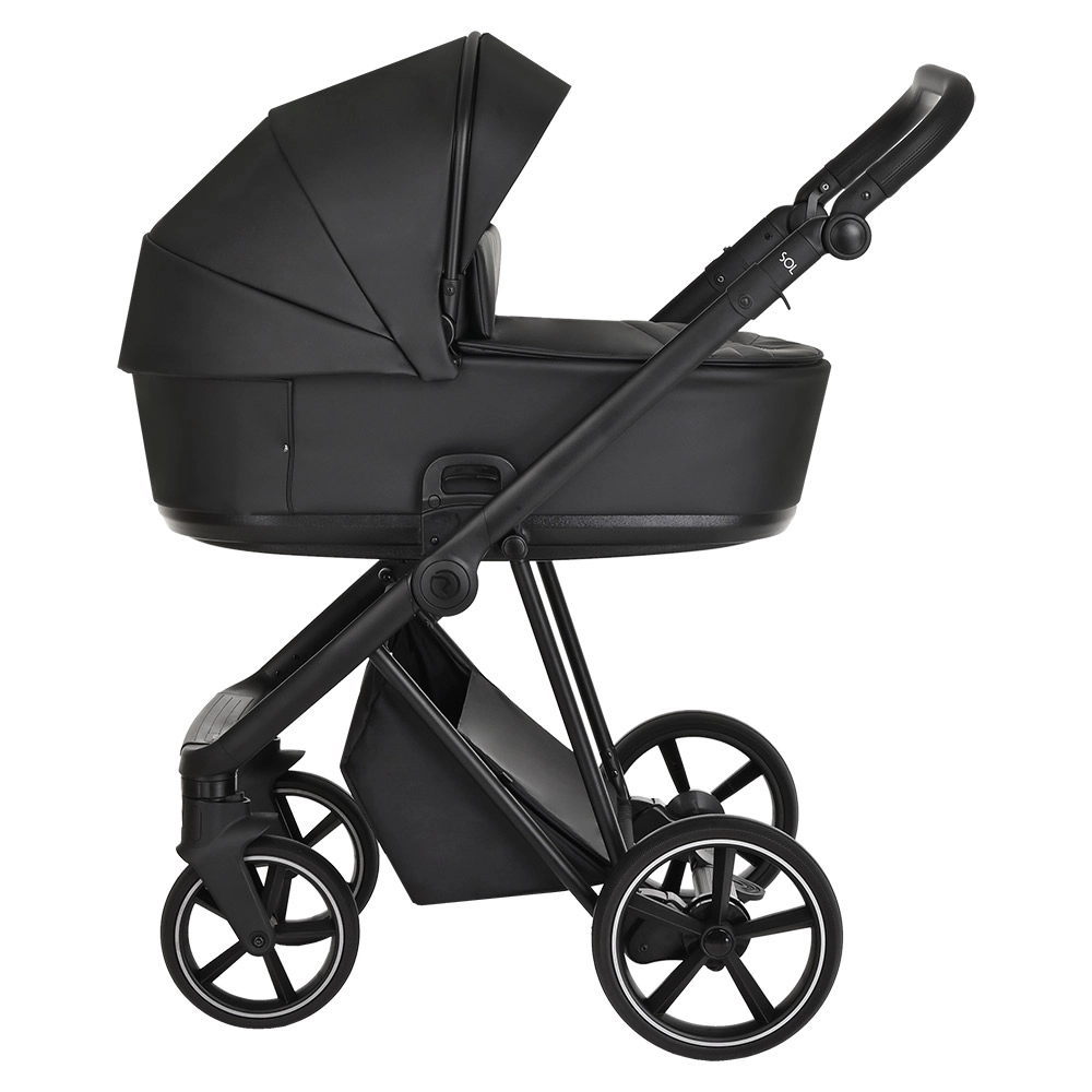 Коляска 2 в 1 Roan Sol Кожа Black/Black/руч.Черный 7e913a3e89f5bef23803d4652c9c23a4