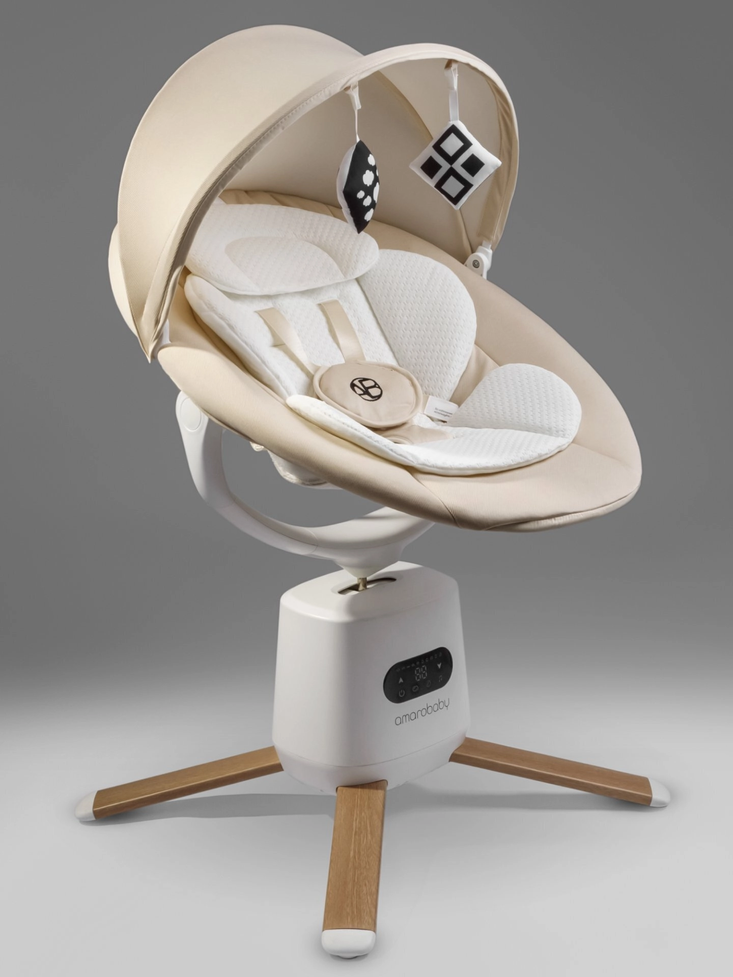Электрокачели Amarobaby Jolly swing (Молочный, белый вкладыш)