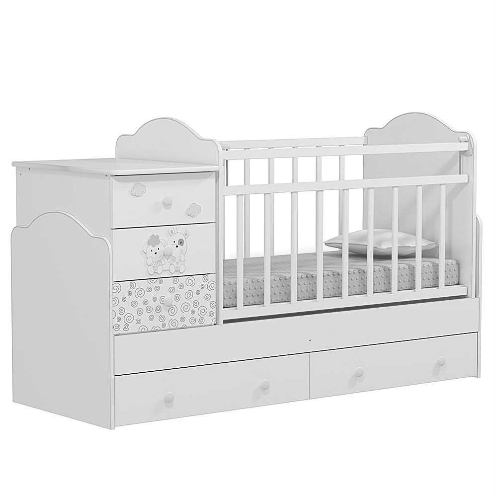 Детская кроватка Indigo Fattoria Universal (трансформер) белый 614b803e3fbd31c42a2b1b8238633aa5