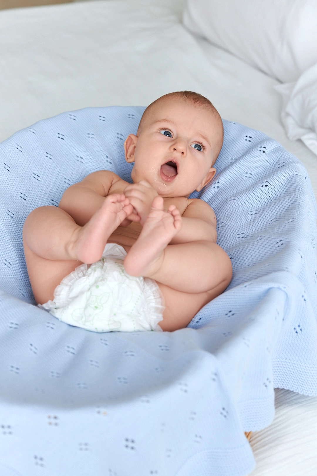 Одеяло вязанное Bebekevi хлопок арт. BEVİ1347 Голубой bbcec42a9eaca6923b222d77652ab266