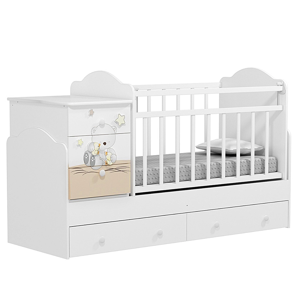 Детская кроватка Indigo Amici Universal (трансформер) белый 3ce87ca87e1454551b74e41ab914172e