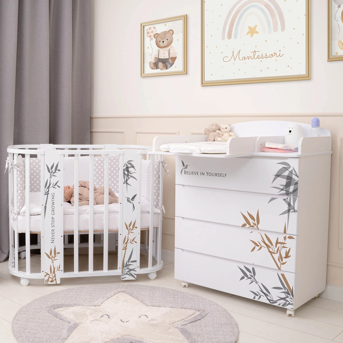 Комод Indigo Green Line с узким пеленальным столиком, ЛДСП, МДФ  Бамбук nm1jx10933l7ptanmw3mmuqnpzpgpn4s