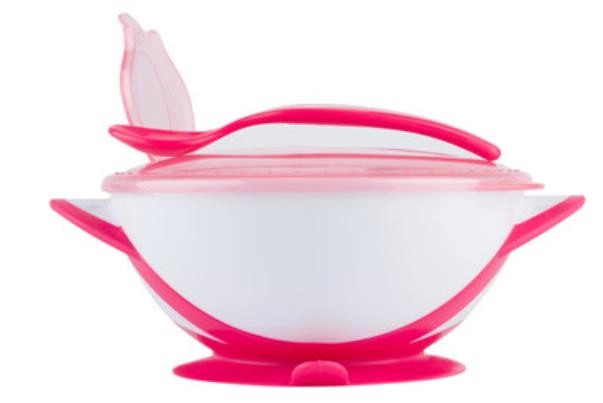 Тарелочка BabyOno с присоской, крышкой и ложечкой Розовая 90899hk45zm5seyihecjk5uh2j1qzd5x