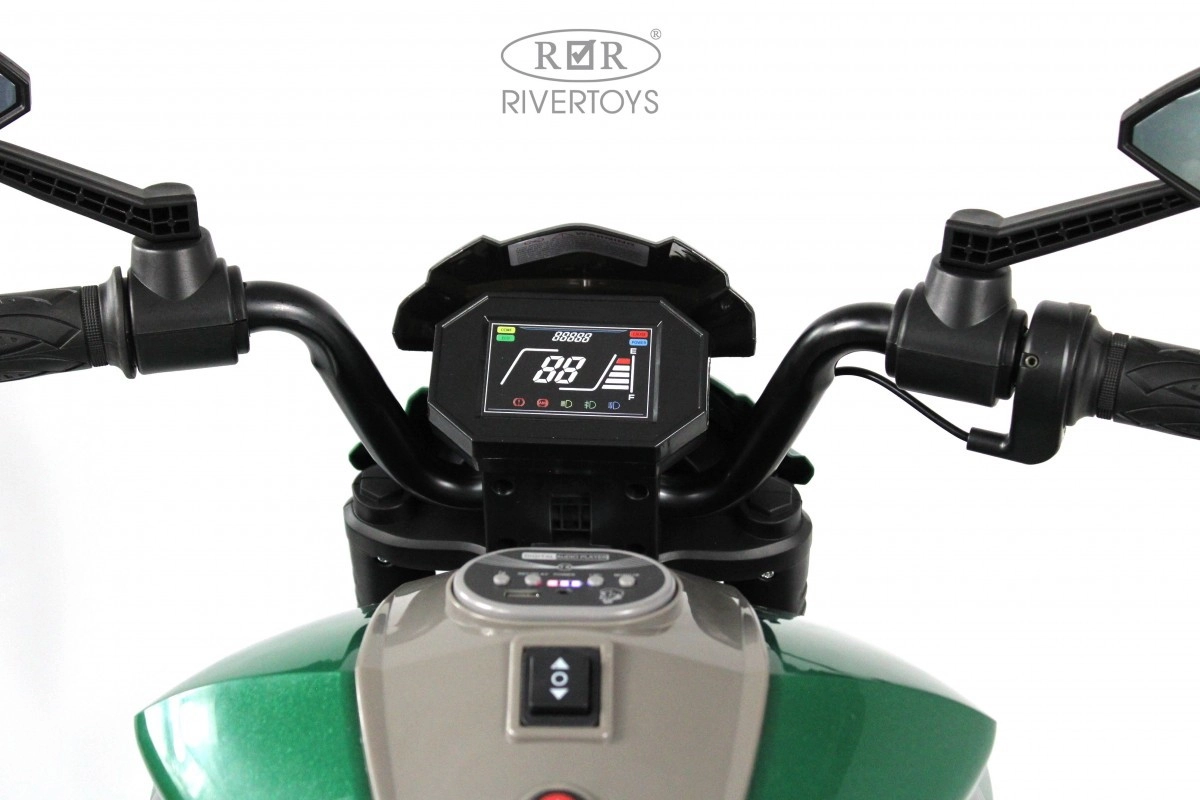 Детский электромотоцикл RiverToys C111MC зеленый nau7zasqvljdqwz04h8sbi7mber2rckd