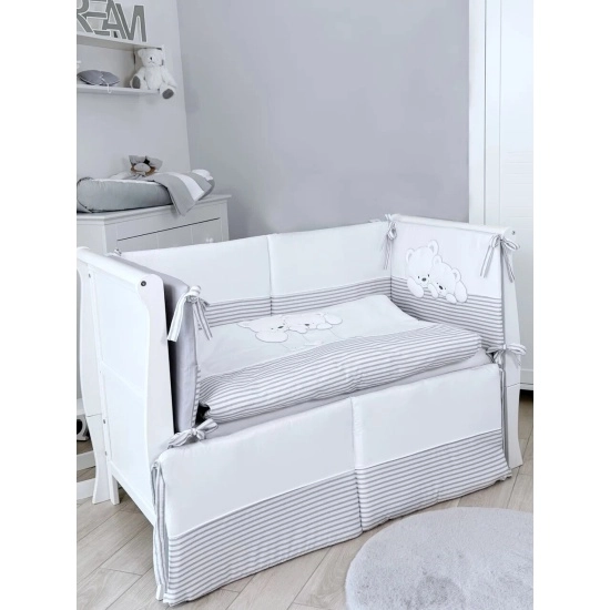 Комплект постельного белья Lepre Sweet Bears 6 предметов (125*65) (21 белый/серый в полоску)