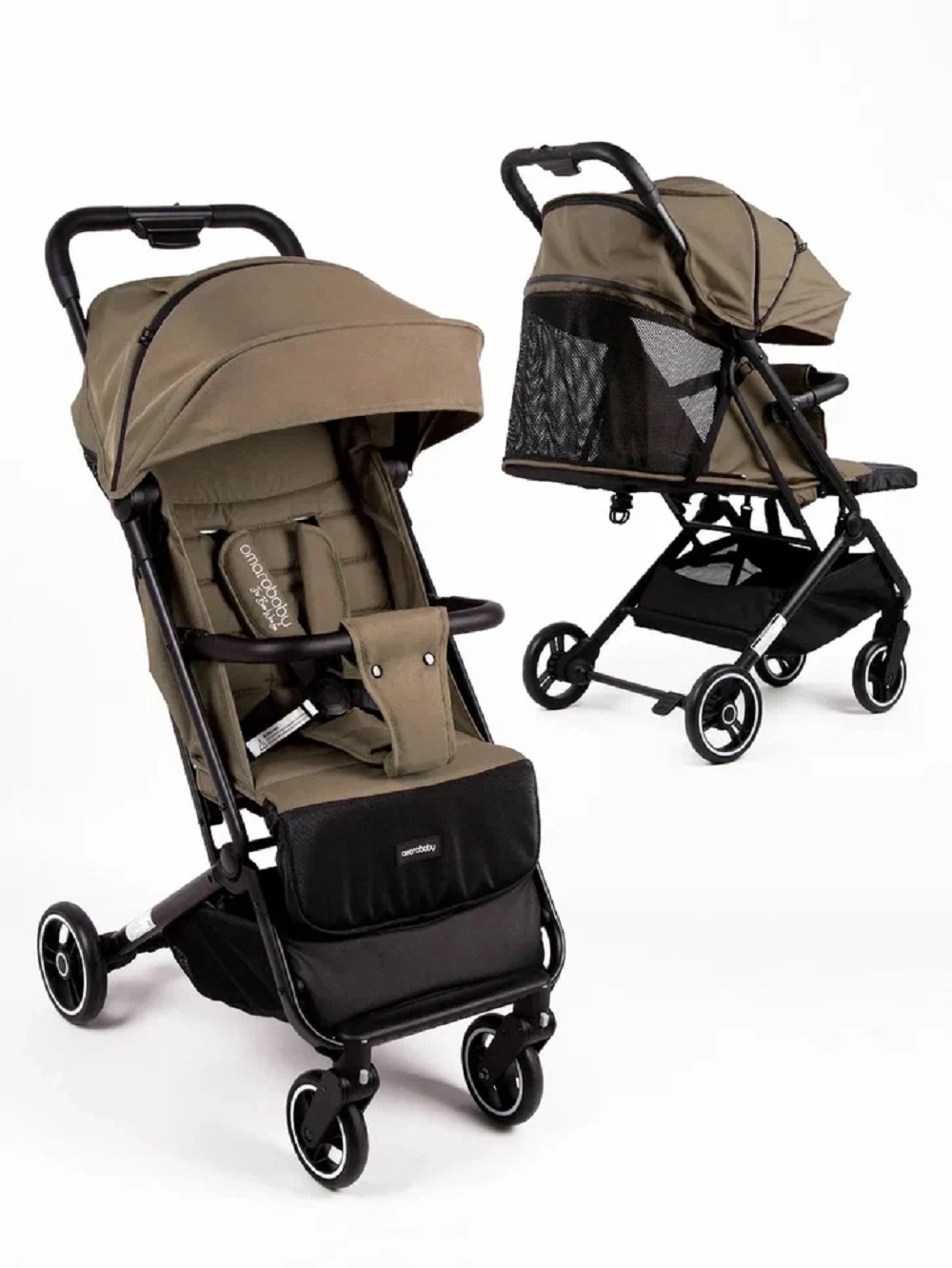 Прогулочная коляска Amarobaby Route (Коричневый)