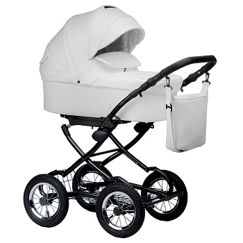 Коляска 2 в 1 Indigo BARBARA ECO Classic (белая кожа)