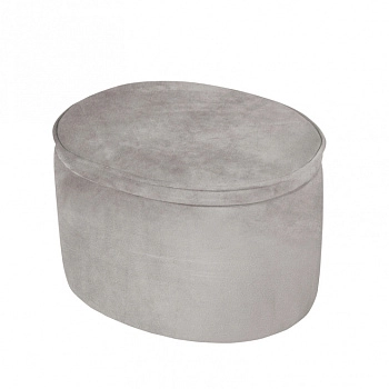 Детский велюровый овальный пуфик ROBA Lil Sofa (Серый)