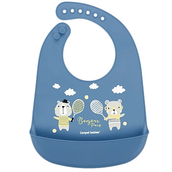 Нагрудник Canpol babies Bonjour Paris силиконовый с карманом 74/027