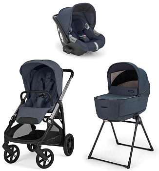 Коляска 3 в 1 Inglesina Aptica 2025 (DRW I-Size) с подставкой под люльку Stand Up (Resort Blue)