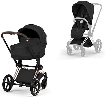 Коляска 2 в 1 Cybex Priam V Rosegold Style Collection (Sepia Black)