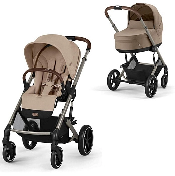 Коляска 2 в 1 Cybex Balios S Lux TPE (Almond Beige с дождевиками)