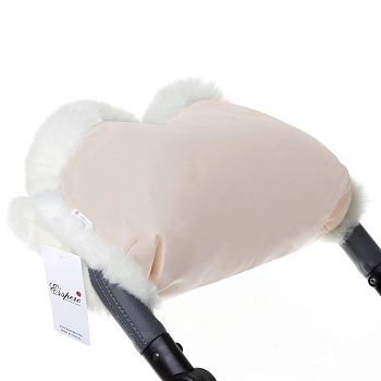 Муфта для рук на коляску Esspero LIT Leatherette (эко-кожа) (beige/white)