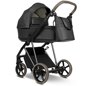 Коляска 2 в 1 Roan Sol Vintage Luxury Кожа (Woodland Gray/Nickel/руч.Cappuccino)