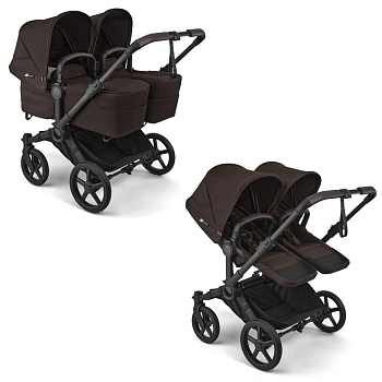Коляска для двойни 2 в 1 Bugaboo Twin Donkey 6 (Black/Cocoa Brown)