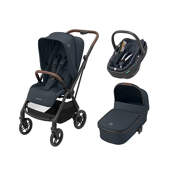 Коляска 3 в 1 Maxi-Cosi Leona Coral 360 (Essential Graphite)