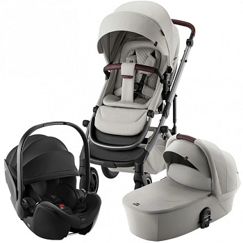Коляска 3 в 1 Britax Roemer Smile 5Z Lux автокресло Baby-Safe Pro (Linen Grey/Space Black)