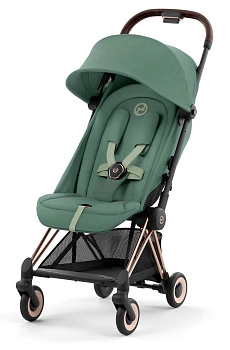 Прогулочная коляска Cybex Coya (Rosegold Leaf Green с дождевиком и бампером)