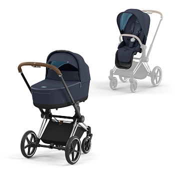 Коляска 2 в 1 Cybex Priam IV (шасси Chrome Brown) (Nautical Blue)