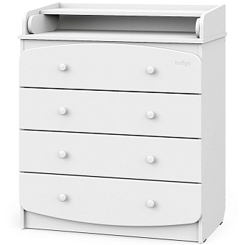 Детский пеленальный комод Indigo Classic 800/4 МДФ, ЛДСП (белый-белый)