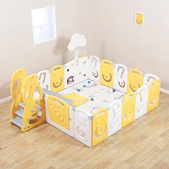 Манеж UNIX Kids SUPREME Music 200x200 (Yellow)