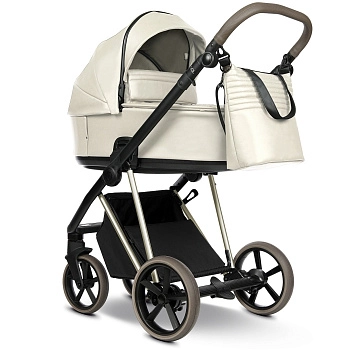 Коляска 2 в 1 Roan Sol Vintage Luxury Кожа (Butter Cream/Champagne/руч.Cappuchino)