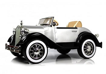 Детский электромобиль RiverToys X005XX (черно-серебристый)