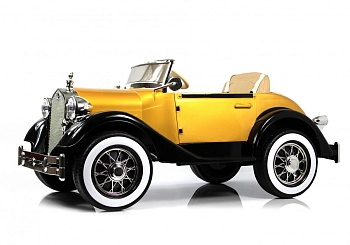 Детский электромобиль RiverToys X005XX (черно-золотой)