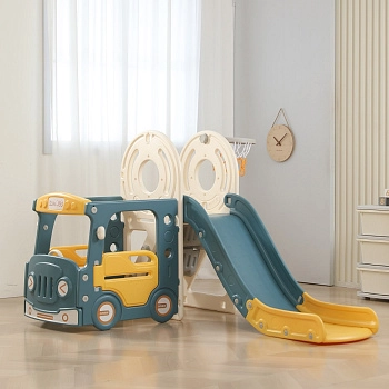 Игровой комплекс с горкой UNIX Kids Bus (171 cm) (Yellow)