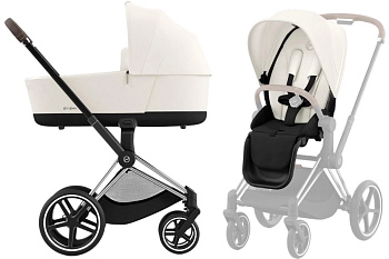 Коляска 2 в 1 Cybex Priam IV (шасси Chrome Brown) (Off White)
