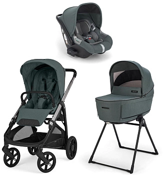 Коляска 3 в 1 Inglesina Aptica 2025 (DRW I-Size) с подставкой под люльку Stand Up (Emerald Green)