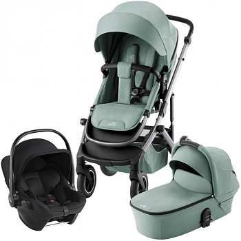 Коляска 3 в 1 Britax Roemer Smile 5Z автокресло Baby-Safe Core (Jade Green/Space Black)