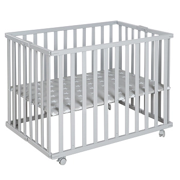 Детский складной манеж ROBA Foldable playpen 74 х 100  (Серый)