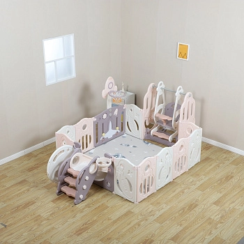 Манеж UNIX Kids SUPREME Space 160x160  (Rose с качелями)