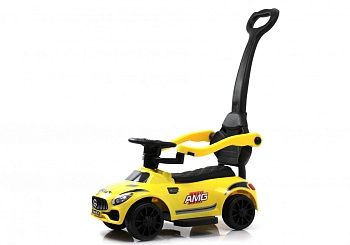 Детский толокар RiverToys F001FF-P с родительской ручкой (желтый)