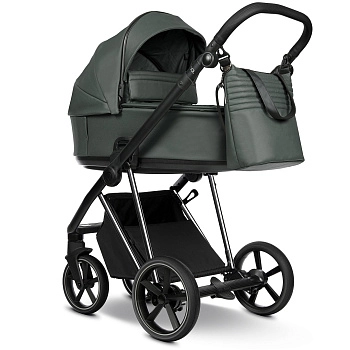 Коляска 2 в 1 Roan Sol Vintage Luxury Кожа (Atlantic Deep/Nickel/руч.Black)