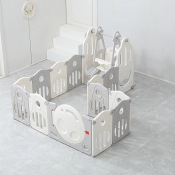 Манеж UNIX Kids SUPREME Space 200x200 (Grey с качелями)