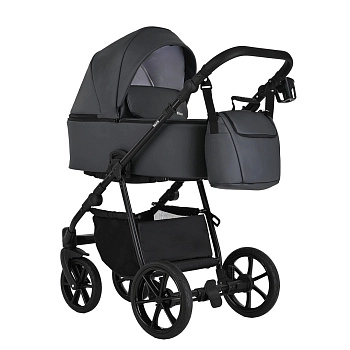 Коляска 2 в 1 Pituso Tossa Кожа (Dark Grey)