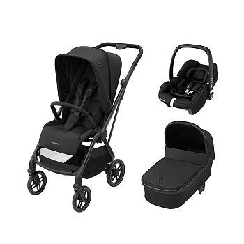 Коляска 3 в 1 Maxi-Cosi Leona CabrioFix I-Size (Essential Black)