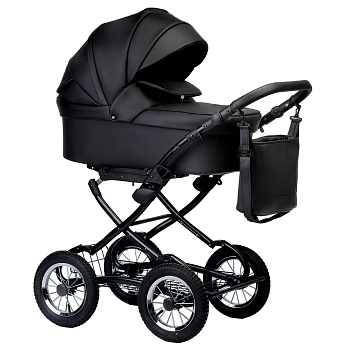 Коляска 2 в 1 Indigo BARBARA ECO Classic (черная кожа)