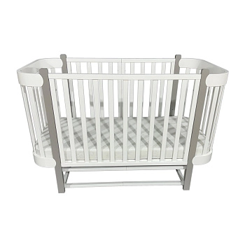 Детская кроватка Байтвинз Карли 3в1 (белый/серый)