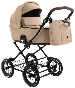 Коляска 2 в 1 Roan Bass Next Classic, d12 (Кожа Caramel/d12/руч.Тем.коричневый)