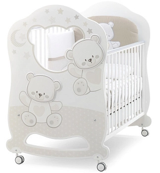 Детская кровать Italbaby Jolie Oblo (белый/шоколад)