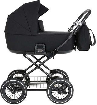 Коляска 2 в 1 Roan Bass Next Classic, d12 (Black /d12/руч.Коричневый)