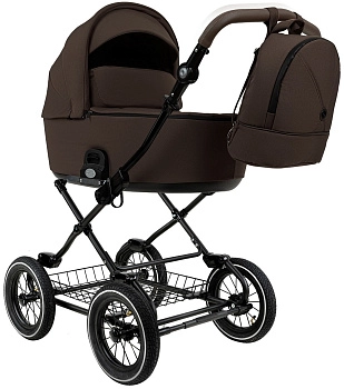 Коляска 2 в 1 Roan Bass Next Classic, d12 (Turkish Coffe/Black/руч.Cappuccino)