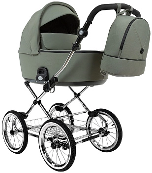 Коляска 2 в 1 Roan Bass Next Classic, d14 (Sage Green/Black/руч.Black)